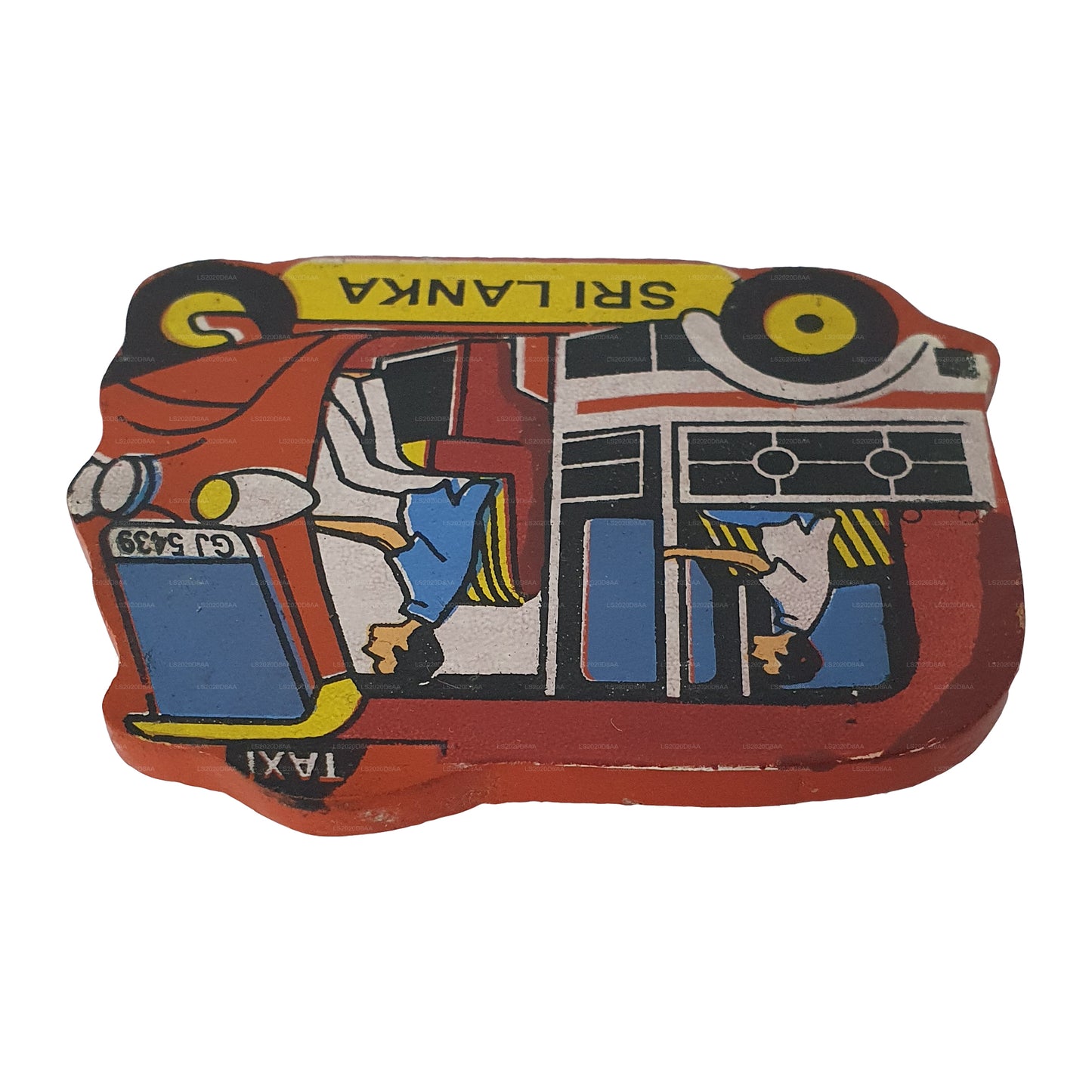 Sri Lankan Red Tuk Tuk Fridge Magnet