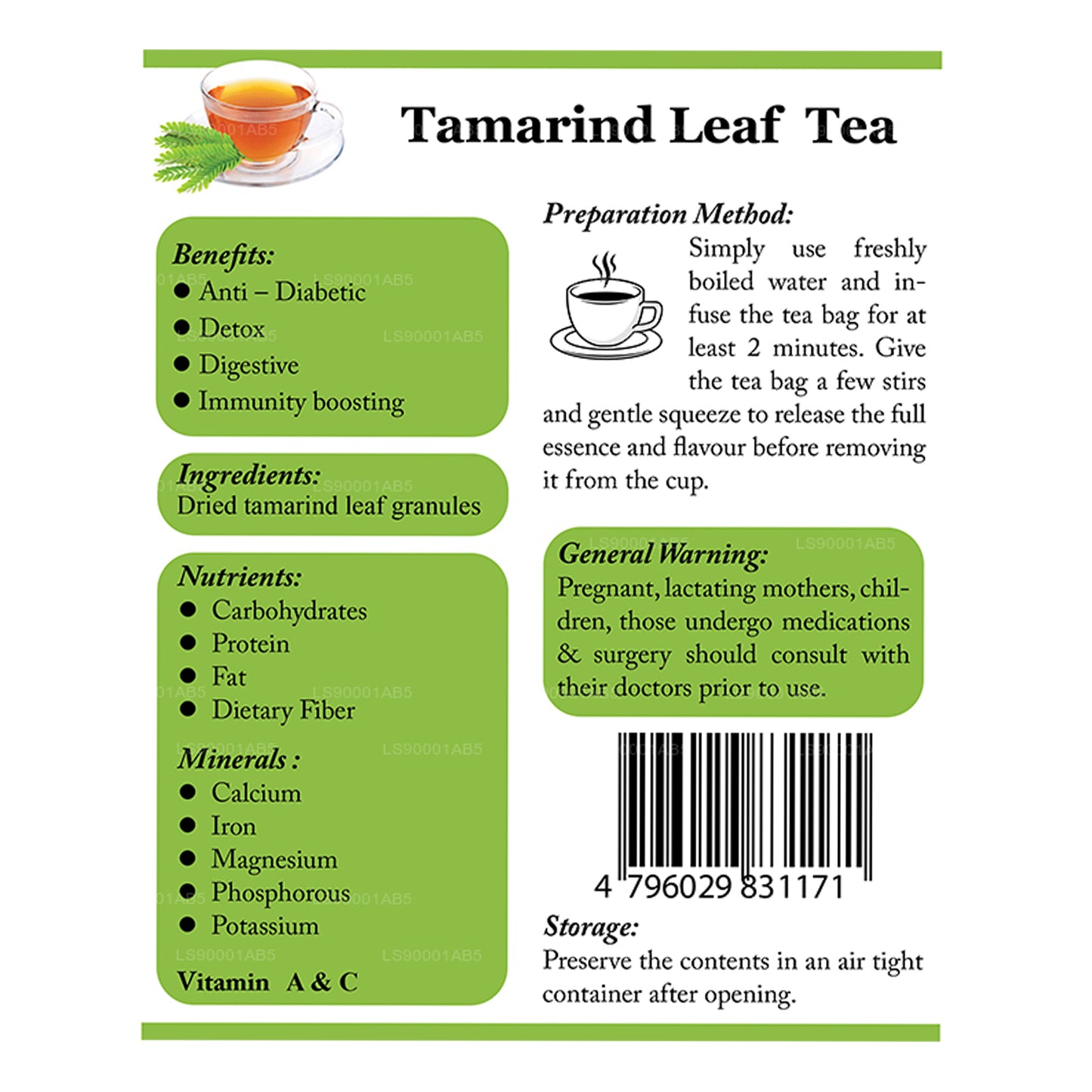 Lifetone Tamarind Leaf Tea (30g) 20 Tea Bags