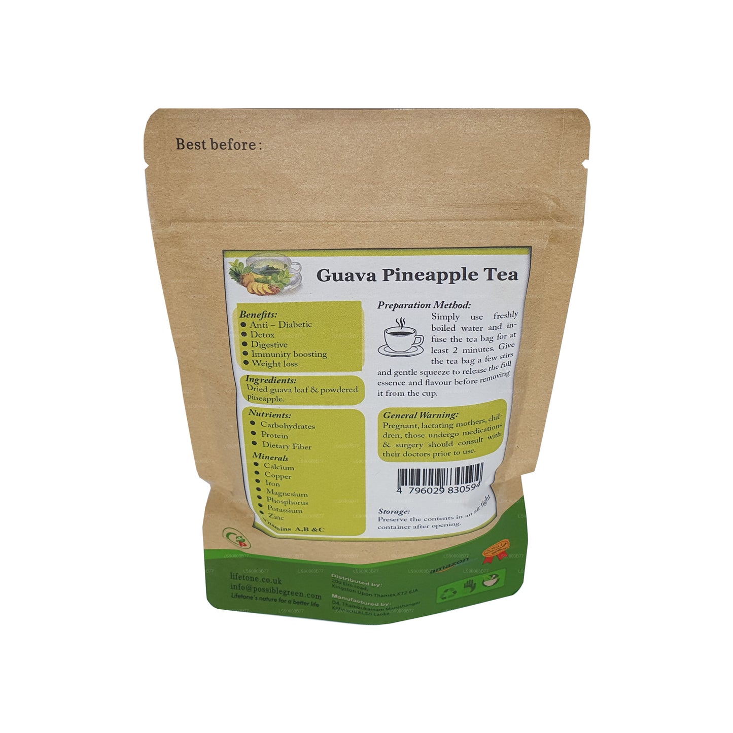 Lifetone Guava Pineapple Tea (30g) 20 Tea Bags