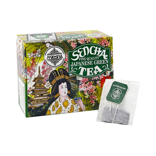 Mlesna Tea Sencha Japanese Green Tea 50 Tea Bags (100g) String & Tag