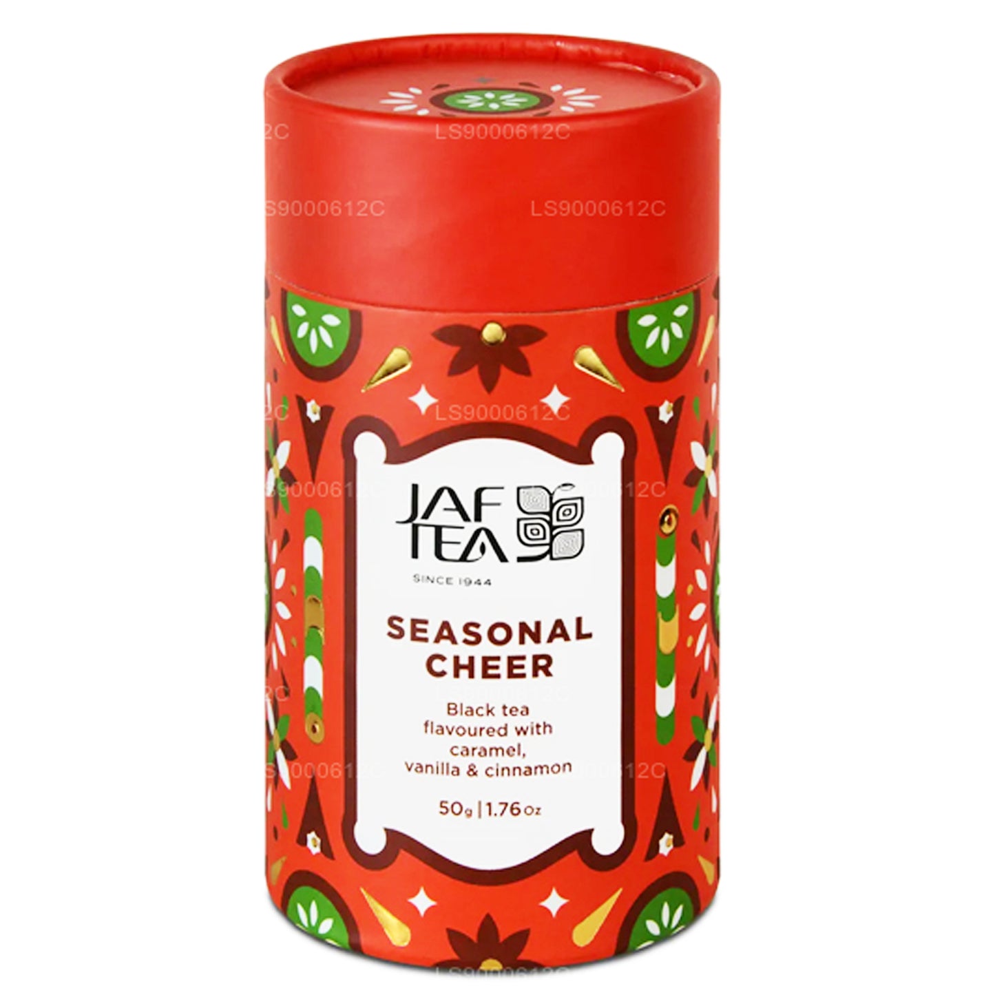 Jaf Tea Seasonal Cheer Black Tea Flavored With Caramel, Vanilla and Cinnamon Caddy (50g)