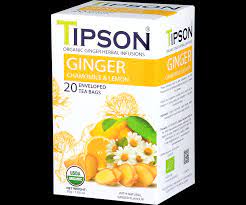 TIPSON - HERBAL â€“ GINGER - BOX - FTBH - F&PE - ORGANIC - GINGER CHAMOMILE LEMON (30g)