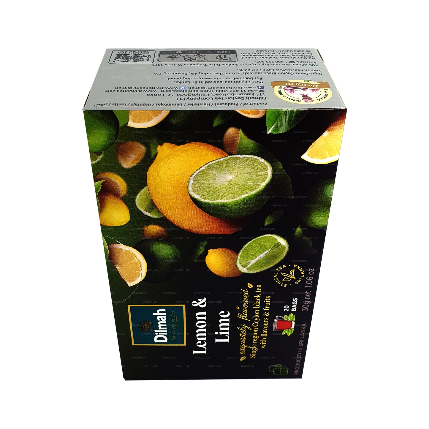 Dilmah Lemon and Lime Flavored Tea (30g) 20 Tea Bags