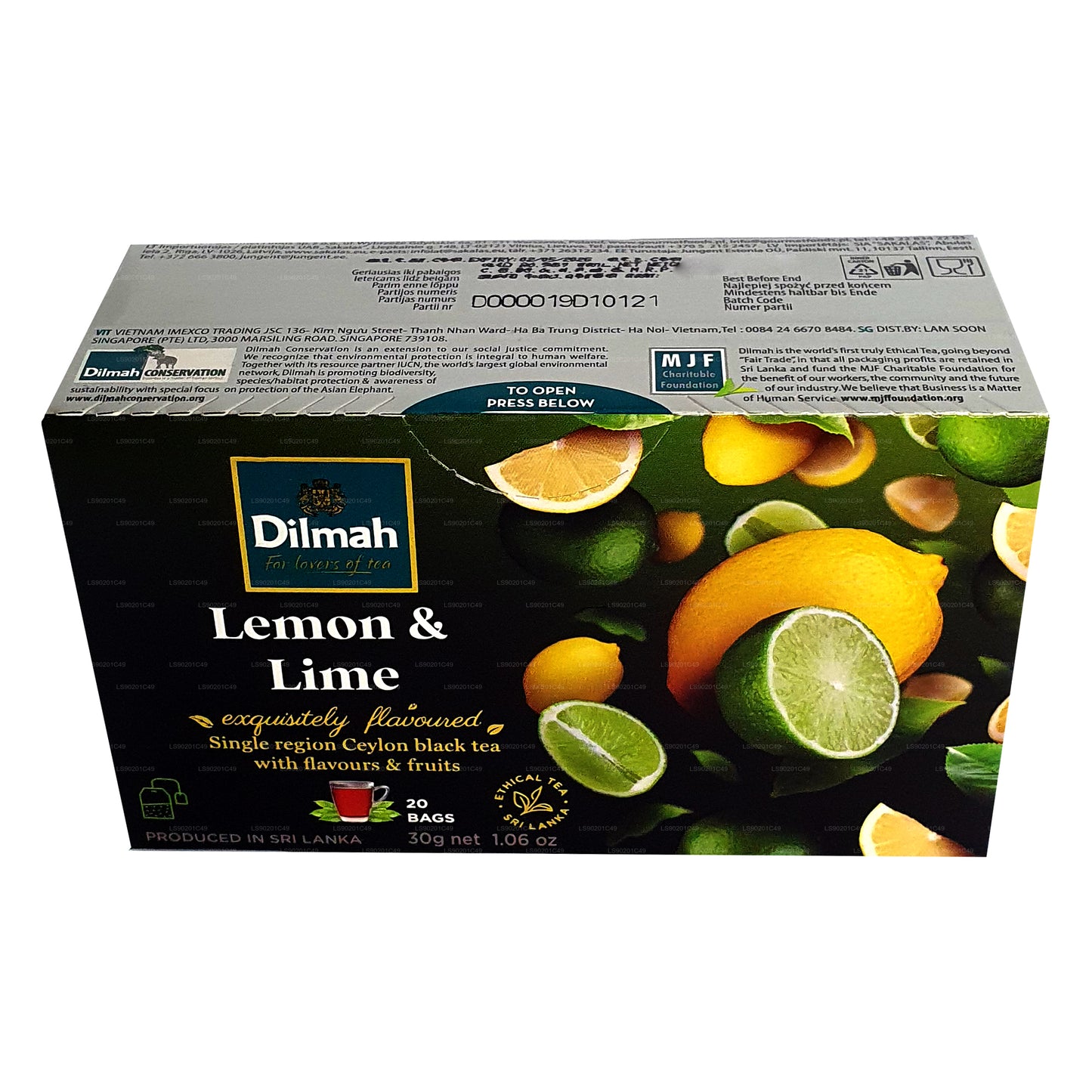 Dilmah Lemon and Lime Flavored Tea (30g) 20 Tea Bags