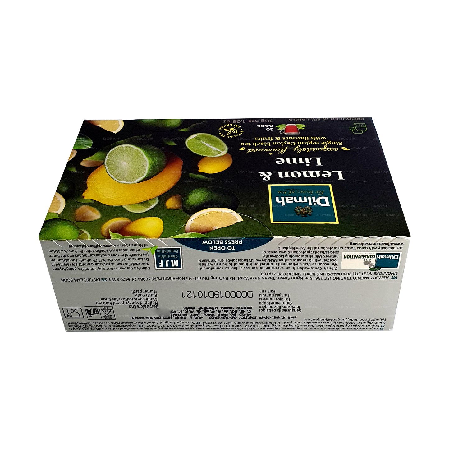 Dilmah Lemon and Lime Flavored Tea (30g) 20 Tea Bags