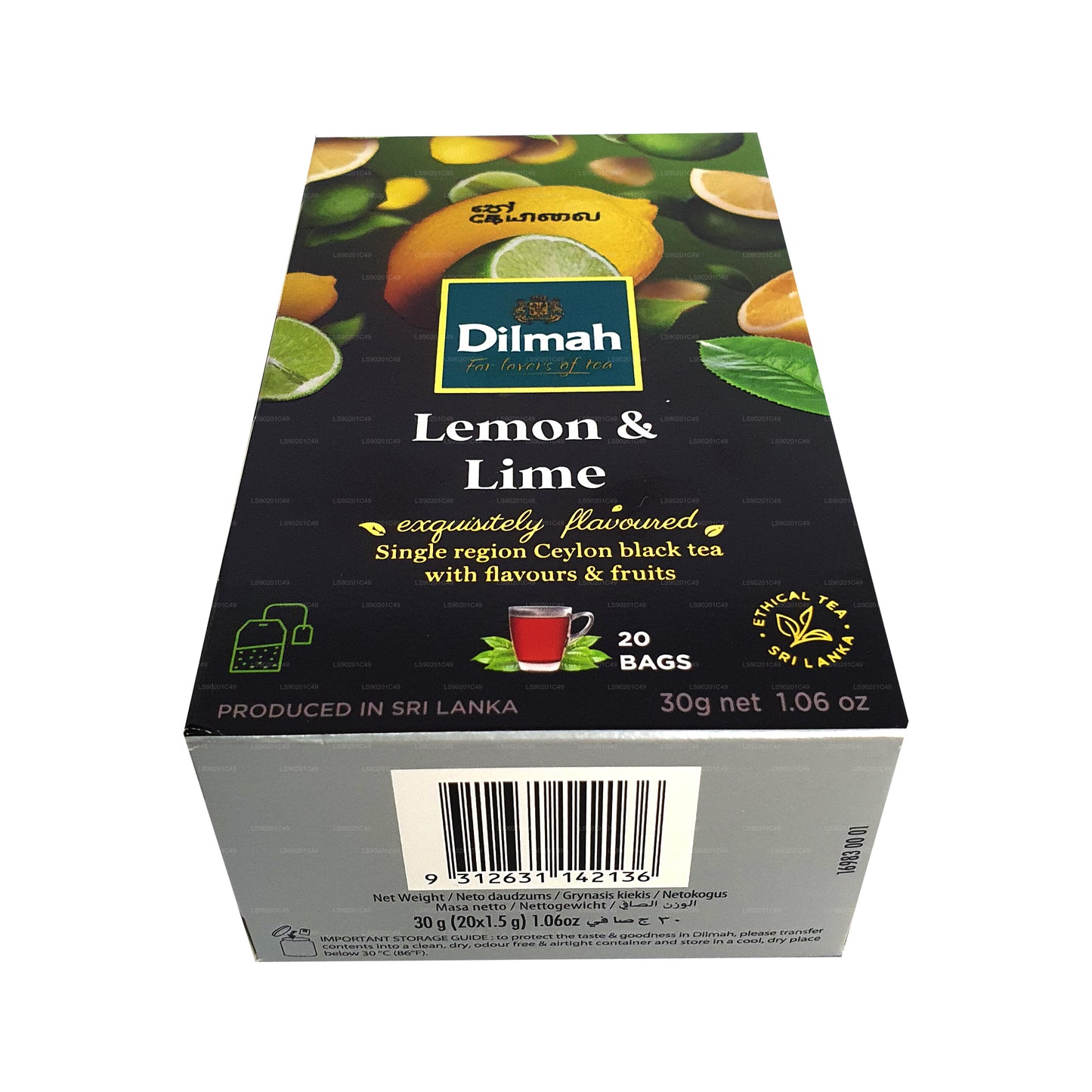 Dilmah Lemon and Lime Flavored Tea (30g) 20 Tea Bags