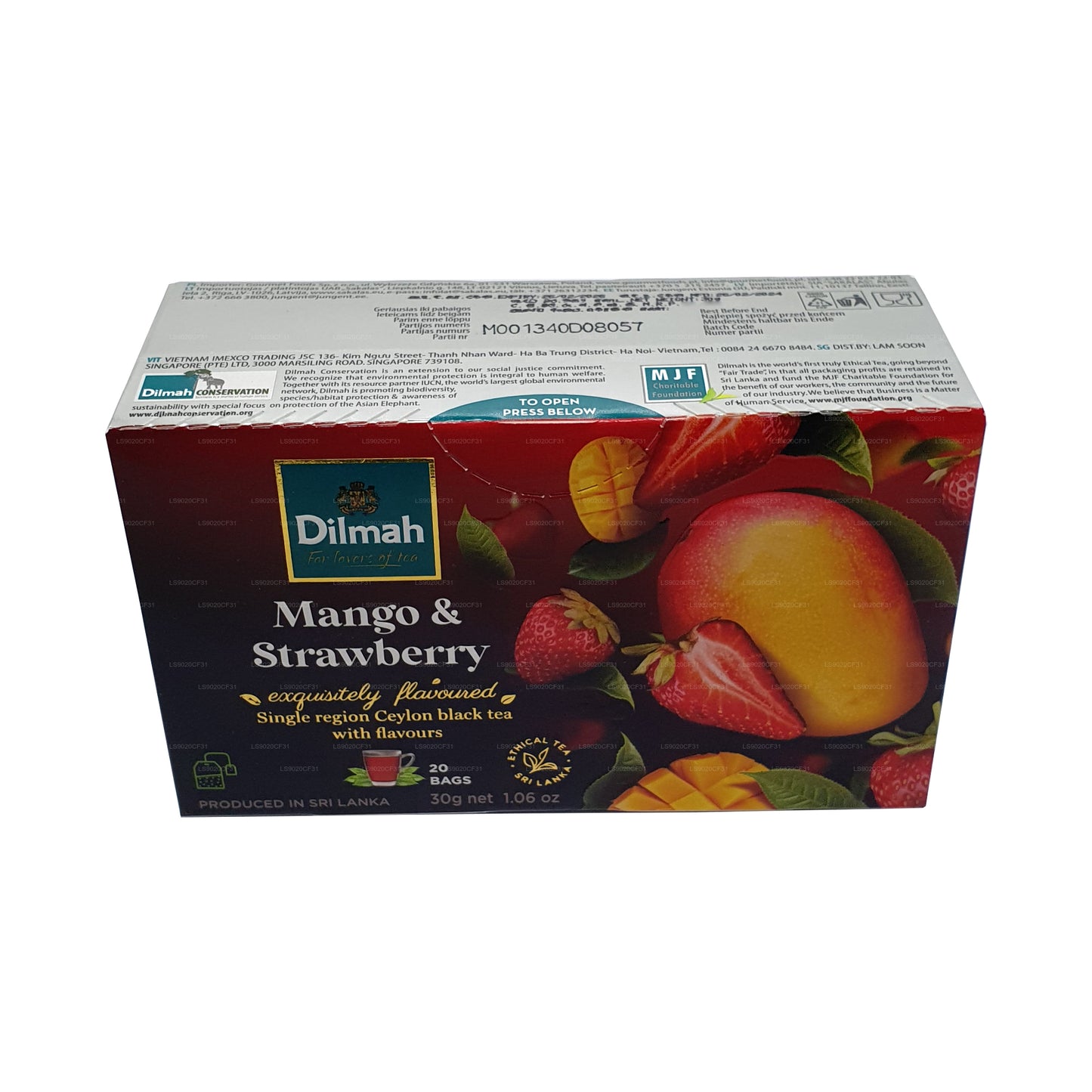 Dilmah Mango and Strawberry Flavored Tea (30g) 20 Tea Bags