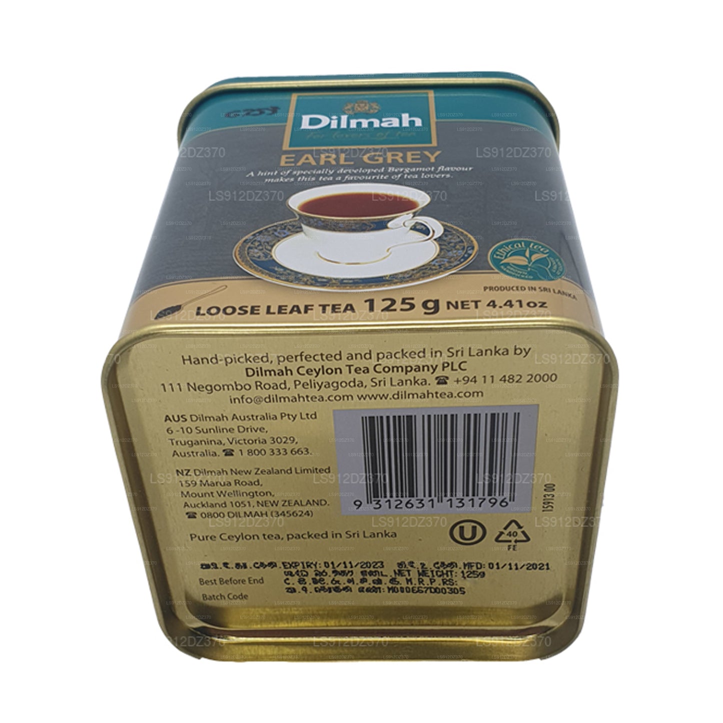 Dilmah Earl Grey Loose Leaf Tea Caddy (125g)