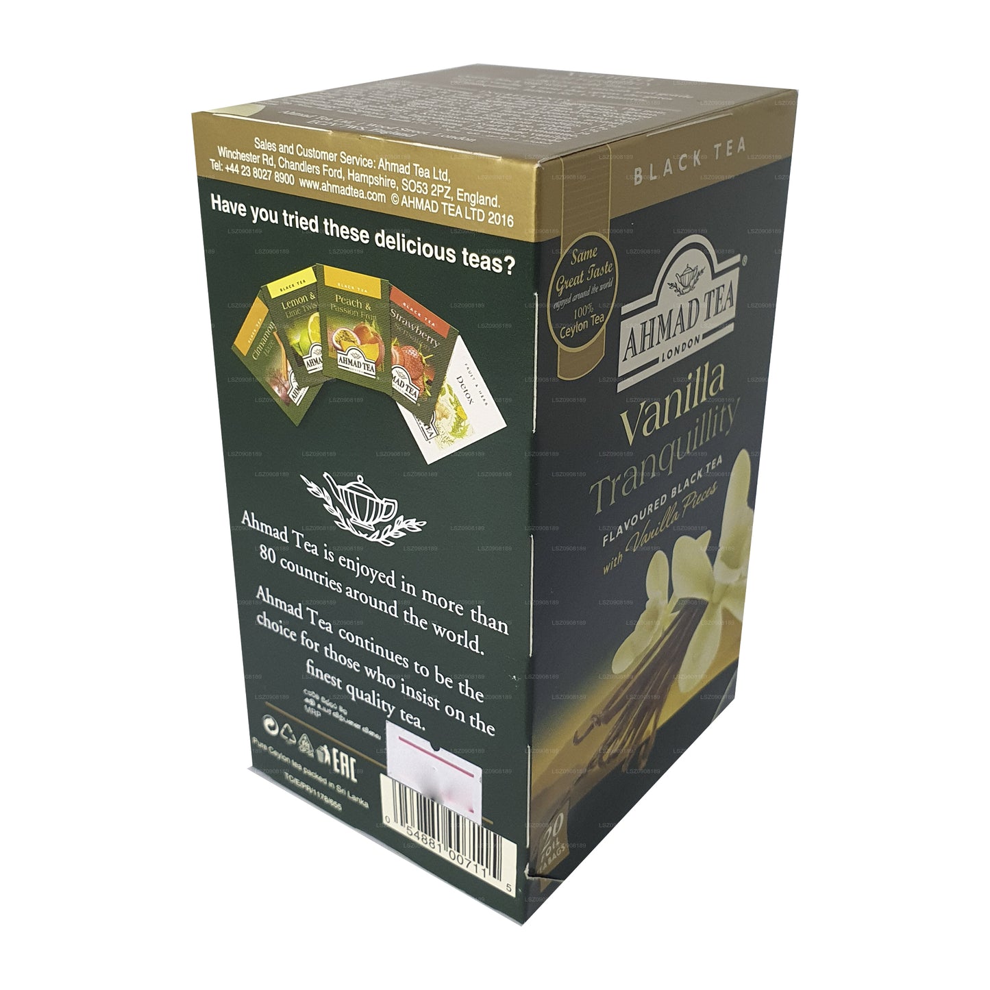 Ahmad Tea Vanilla Tranquility Flavoured Black Tea (40g) 20 Foil Tea Bags