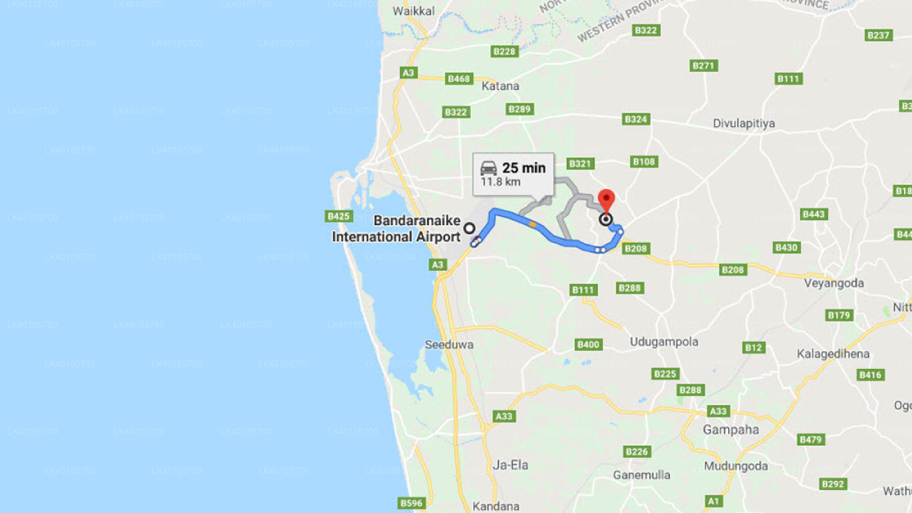 Colombo Airport (CMB) to Minuwangoda City Private Transfer