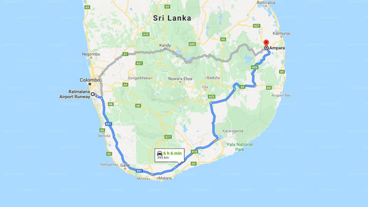 Ratmalana (RML) Airport to Ampara City Private Transfer