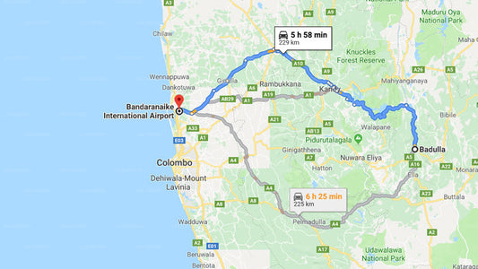 Badulla City to Colombo Airport (CMB) Private Transfer