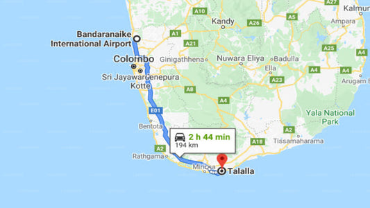 Transfer between Colombo Airport (CMB) and Secret Bay Hotel, Talalla