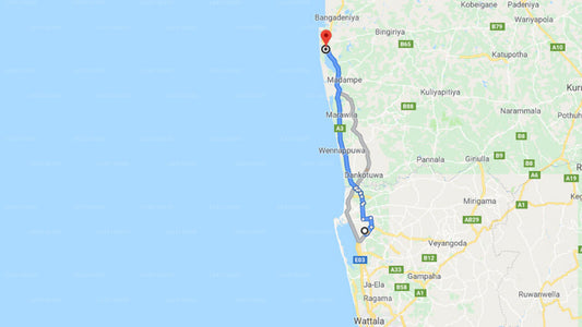 Transfer between Colombo Airport (CMB) and Heaven Holiday Resort, Chilaw