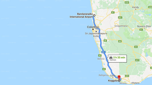 Transfer between Colombo Airport (CMB) and The Long Beach Resort, Koggala
