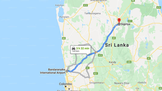 Transfer between Colombo Airport (CMB) and Water Garden, Sigiriya