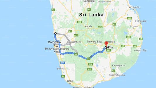 Transfer between Colombo Airport (CMB) and Villa Eden Paradise, Ella