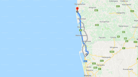 Transfer between Colombo Airport (CMB) and Hotel Athina and Restaurant, Chilaw