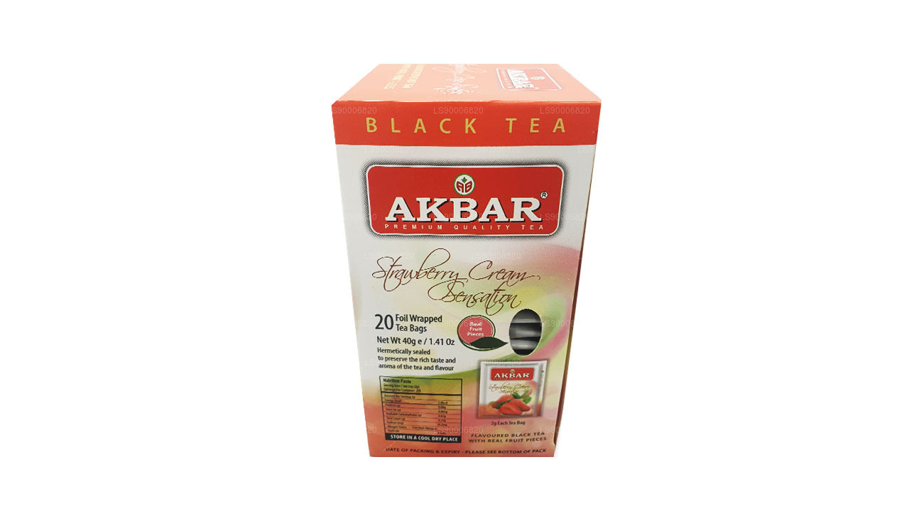 Akbar Strawberry Cream Sensation (40g) 20 Foil Tea Bags