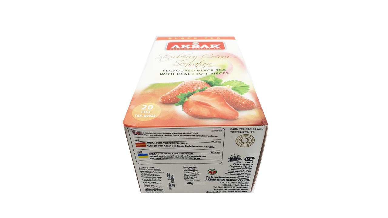 Akbar Strawberry Cream Sensation (40g) 20 Foil Tea Bags