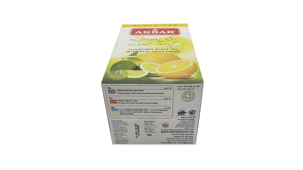 Akbar Lemon and Lime Twist Tea (40g) 20 Tea Bags